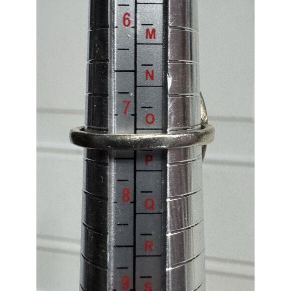 Silver Ring Sun Shape White Middle Cutouts Fashion Ring Size 7.25 - Picture 3 of 4